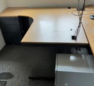 1 x Collection of Office Furniture Including a Left Hand Office Desk, a rectangular Office Desk