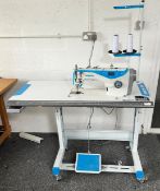 1 x Jack A4s Fully Automatic Direct Drive Semi-Dry Industrial Lockstitch Sewing Machine with Table