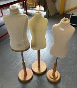 3 x Children's Dress Makers Fashion Tailors Dummies