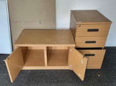2 x Office Cabinets Including a Storage Cabinet and Drawer Pedestal - Ref: KS128A