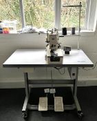 1 x Global BH 783 DD Buttonhole Industrial Sewing Machine with Table and Foot Lifter - 240v