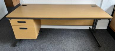 1 x Rectangular Office Desk with Integrated Drawers