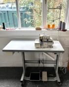 1 x Global OV 104-240 Overlock 4 Thread Sewing Machine with Table and Foot Lifter - 240v