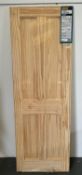 1 x Four Panel Clear Pine Interior Door - New in Packaging - Size: 1981 x 686 x 35mm