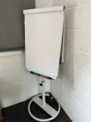 1 x Freestanding Office White Board / Flipchart - Dimensions: H164 x W60 x D60 cms