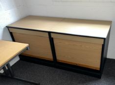 2 x Tambour Door Office Storage Cabinets - Ref: KS128A