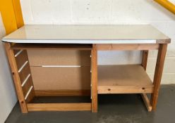 1 x Workbench with Shelf Runners and Undershelf - Dimensions: H84 x W150 x D69 cms