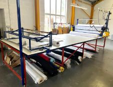 1 x Industrial Textile Cutting Table with a Philips Fabric Spreading Machines and Cutter