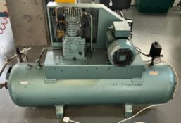 1 x Air Compressor with a 150 Litre Tank - 240v - Dimensions: H88 x W165 x D40 cms