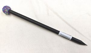 100 x Glitterball Pencils In Black With A Medium Lilac Glitterball - Ref: ICE200213/100/NPS38 -