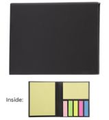 125 x Desk Buddy Hardback Stick Note Folders with a Selection of Sticky Not Sizes and Colours - Fold