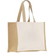 50 x Canvas and Jute Shopper Bags - New Boxed Stock - Ref: 403091.01.01