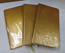 50 x Slim Notebook In Gold With Ribbon Bookmark - Ref: TSC104018/NPS39 - CL945 - Location: