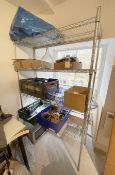 1 x Heavy-Duty, 4-Tier 1.2-Metre Chrome Wire Shelving Unit - From an Artisanal Bistro and Coffee