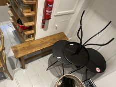 1 x Rustic Wooden 1-Metre Long Dining Bench - From an Artisanal Bistro and Coffee Shop located in