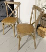 Pair of Modern Rustic Wooden Dining Chairs - From an Artisanal Bistro and Coffee Shop located in the