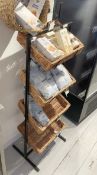 1 x Commercial 4-Tier Bakery Rack Display Stand with Wicker Basket Trays - From an Artisanal