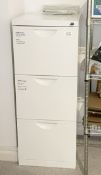 1 x Modern 3-Drawer Metal Lockable Filing Cabinet with Key - From an Artisanal Bistro and Coffee