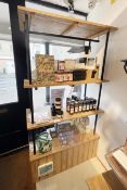 1 x Freestanding 4-Tier Retail Shelving Unit - From an Artisanal Bistro and Coffee Shop located in