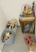 Contents of Play Area Including Books, Toys, Blackboard, and 2 x Beanbag Chairs - From an