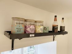 2 x Black Metal Wall Display Shelves with Brackets - From an Artisanal Bistro and Coffee Shop