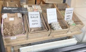 1 x Rustic Freestanding Wooden Farm Shop Retail Display Stand - From an Artisanal Bistro and