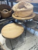 3 x Assortted Rustic Wooden Round Display Tables - From an Artisanal Bistro and Coffee Shop
