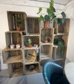 1 x Bespoke 1.9-Metre Display Unit Made From Reclaimed Wooden Crates - From an Artisanal Bistro