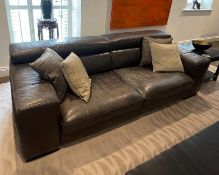 1 x Natuzzi Soft Leather Sofa - Manual - Ref: VB12 - CL1029 - NO VAT ON THE HAMMER - Location:
