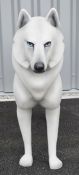 1 x Bespoke Life-Size Sculpted Fibreglass WOLF Animal Statue - Window Display Centrepiece