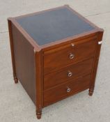 1 x CHANNELS Classically Styled Designer Solid Wood End Table with Pull-Out Tray, 3-Drawer Soft-
