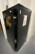 1 x Large Network Cabinet on Castors Including Assortment of Cables and More
