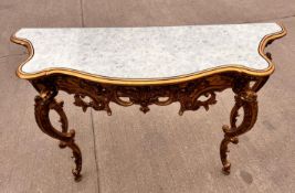 1 x Rococo Ornate Gold Support Console Table - Ref: LB251 - CL1038 - NO VAT ON THE HAMMER - Location