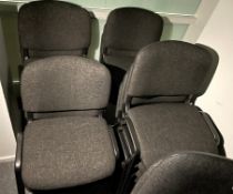 13 x Stackable Conference Meeting Room Chairs - Features Grey Upholstery and Black Frames