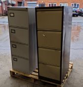 2 x 4-Drawer Filing Cabinets - CL999 - Location: Altrincham WA14Dimensions (approx): 47(w) x 62(d) x