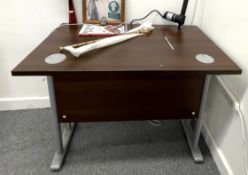 3 x Walnut Office Desks - Contents Not Included