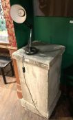 1 x Stone Effect Pedestal Plinth - Includes Spot Lamp - Dimensions: 45 x 45 cms