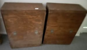 2 x Wooden Storage Cabinets on Castors - Dimensions: H93 x W70 x D33.5 cms