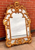 1 x French 19th Century Gilt Framed Rococo Style Ornate Wall Mirror - Ref: LB253 - CL1038 - NO VAT