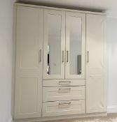 1 x Fitted Wardrobe in Cream with 4-Door, 3-Drawer Storage - From an Exclusive Mayfair Residence