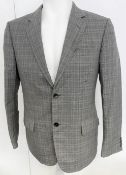 1 x Authentic GUCCI Men's 100% Wool Micro-plaid Blazer Jacket in Grey - Made in Italy - Size: Ref: