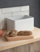 1 x Borough Bread Bin And Canister - Lily White - Ref: GTC714/GTCC18 - CL1017 - Location: Altrincham