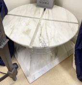 1 x Calacatta Marble Round Occasional Table, ø59cm - Ref: AAS150 / OCC-LNG - CL1049 - NO VAT ON