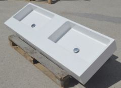 1 x Miral Double Composite Sink Unit in White - CL1031 - NO VAT ON THE HAMMER - Location: Altrincham