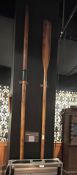 1 x Pair of Wooden Rowing Boat Oars - Length: 207 cms