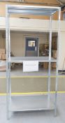 1 x Galvanised Steel Shelving Unit - Dimensions: H36 x 26 cms - Ref: MM111D - CL1064 - Location:
