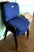 3 x Stackable Conference Meeting Room Chairs Plus a Large Waste Bin