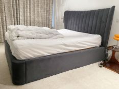 1 x Upholstered Kingsize Bed with Tempur Contour Elite Mattress - From an Exclusive Residence