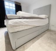 1 x Luxurious Upholstered Kingsize Bed Featuring Drawer Storage with Relyon Royal Heritage Mattress