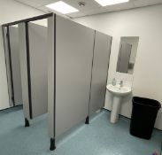 1 x Commercial Toilet Cubicle and Washroom Facilities - Set Includes Two Toilet Pans with Modern